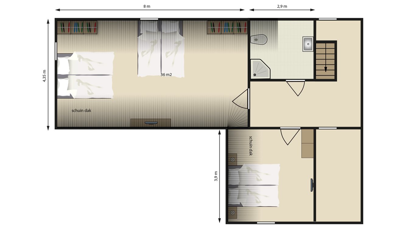 34pers groepsaccommodatie Landhuis Molecaten Park Landgoed Ginkelduin plattgrond 02